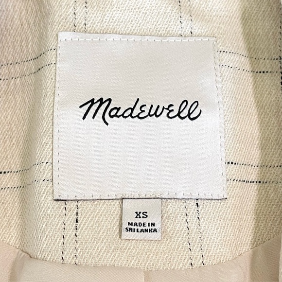 NEW Madewell Caldwell Double Breasted Blazer Ghent Plaid Windowpane Ivory XS - Picture 15 of 16